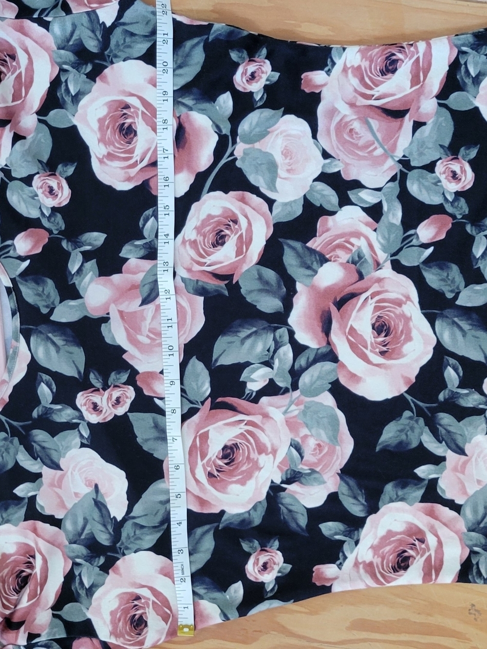 Tribal Jeans Black Top with Pink Rose Floral Print - Picture 3 of 5